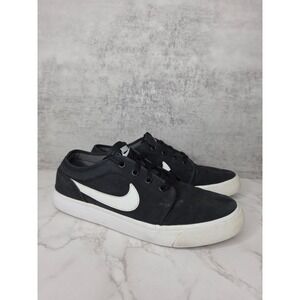 Nike Toki Canvas Low Top Skate Sneakers 555272-020 Swoosh Logo‎ Black Mens 8.5